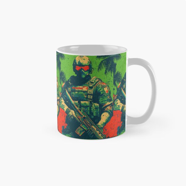 Item preview, Modern special forces soldier against a tropical jungle background. designed and sold by Piotrek0001.