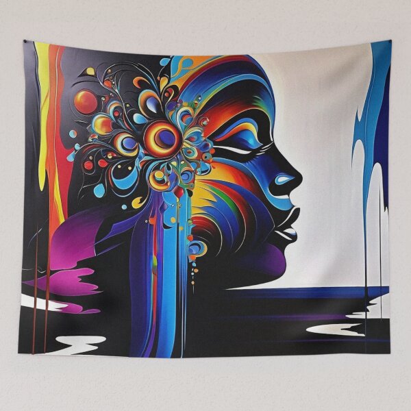Item preview, Striking Color Combinations: Abstract Woman Portrayal | Color Art | Abstract Art designed and sold by UnhingedBird.