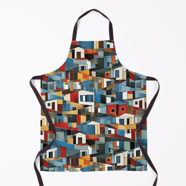 Item preview, Abstract Cubistic Pattern of Colorful Houses | Abstract Art | Cubism | Color Art designed and sold by UnhingedBird.