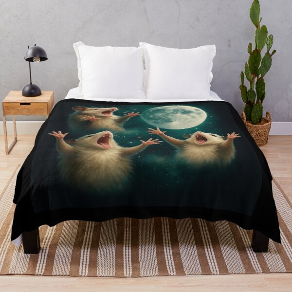 Item preview, Three Possum Moon 3 Opossum Retro Howling Cursed Meme designed and sold by Georgiodaccache.