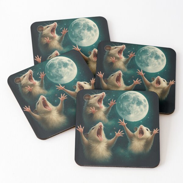 Item preview, Three Possum Moon 3 Opossum Retro Howling Cursed Meme designed and sold by Georgiodaccache.
