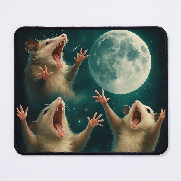 Item preview, Three Possum Moon 3 Opossum Retro Howling Cursed Meme designed and sold by Georgiodaccache.