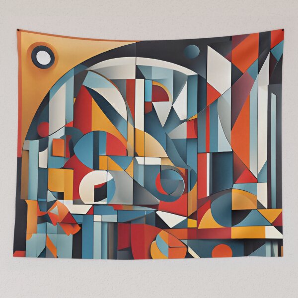 Item preview, Abstract Cubistic Art Piece: City of Future | Abstract Cubism designed and sold by UnhingedBird.