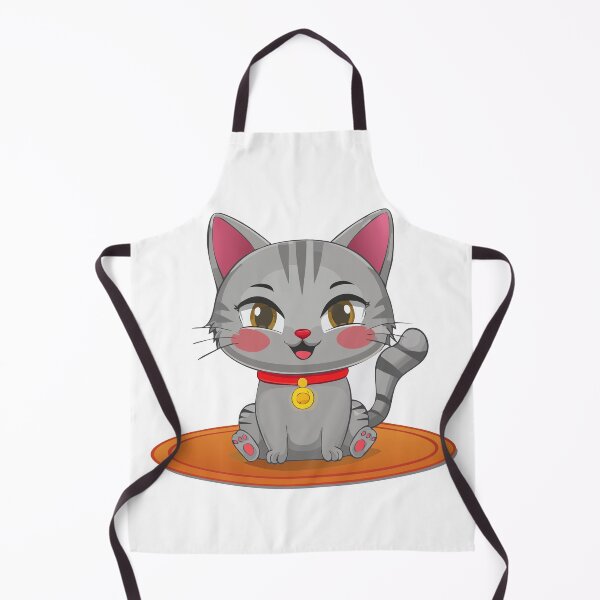 Item preview, cute cat smiling sitting on an orange mat designed and sold by xeondesign.