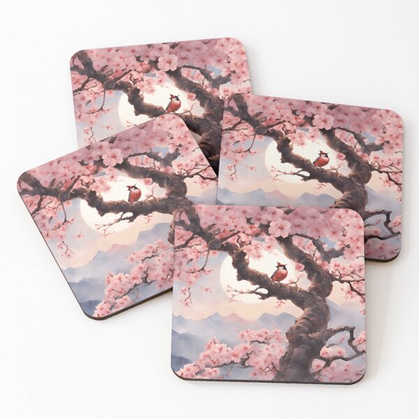 Item preview, Early Spring in Japan: Bird on Sakura Tree | Japanese Style designed and sold by UnhingedBird.