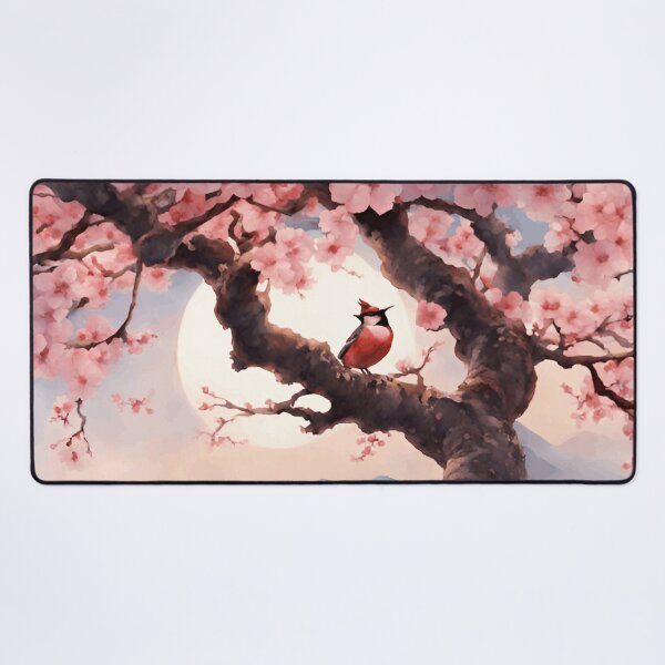 Item preview, Early Spring in Japan: Bird on Sakura Tree | Japanese Style designed and sold by UnhingedBird.