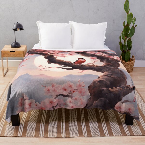 Item preview, Early Spring in Japan: Bird on Sakura Tree | Japanese Style designed and sold by UnhingedBird.