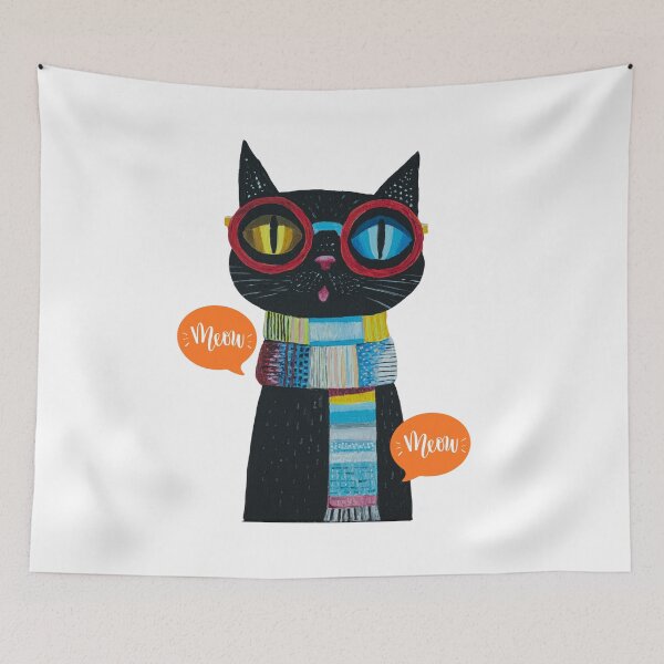 Item preview, Bohemian Alley Cat 'Ziggy' with mismatched eyes  designed and sold by feelartfeelant.