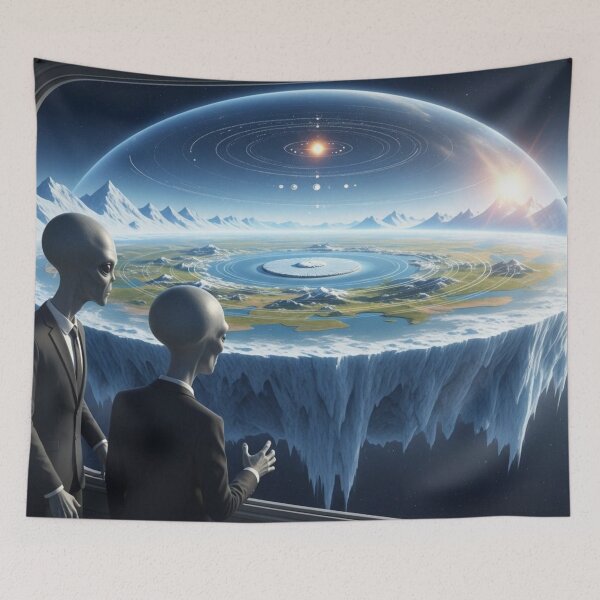 Item preview, Aliens Observing the Flat Earth Dome designed and sold by OLOstudio.