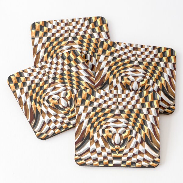 Item preview, Hypnotic Abstract Composition – Vasarely Style in Black, White and Gold. designed and sold by Ralek.