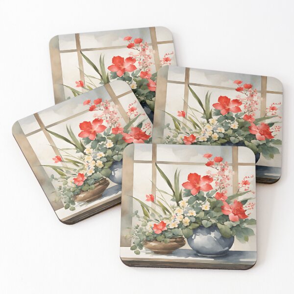 Item preview, Flowers by the Window Watercolor Painting | Flower Art | Watercolor Art | Gift for Art Lover | Gift for Flower Lover designed and sold by UnhingedBird.