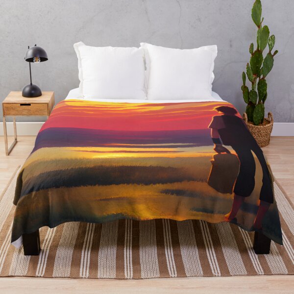 Item preview, Young Traveller Watching Sunset Landscape | Landscape Illustration designed and sold by UnhingedBird.