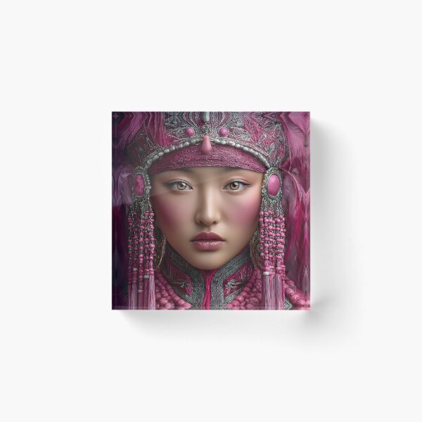 Item preview, Stunning Portrait of a Regal Attire in Pink Hues designed and sold by Artessie.