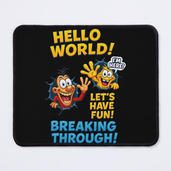 Item preview,  Cartoon Chara.cters Breaking Th.rough – Hello World Comic  designed and sold by KeeblerAlden.