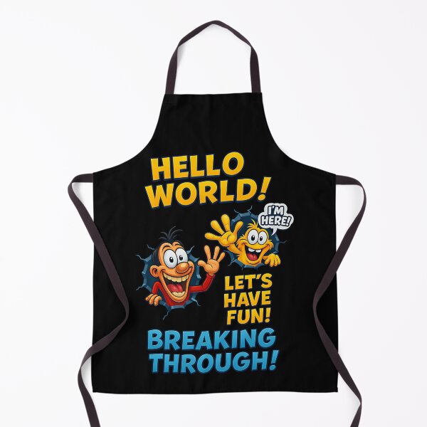 Item preview, Cartoon Chara.cters Breaking Th.rough – Hello World Comic designed and sold by KeeblerAlden.