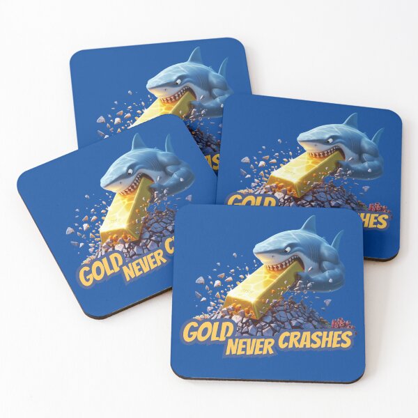 Item preview, Aggressive Shark Biting Gold Bar Design designed and sold by KakangMudi.