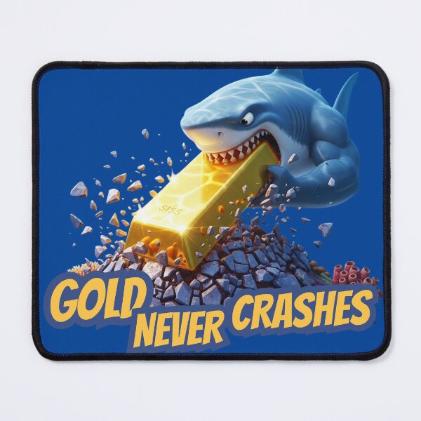 Item preview, Aggressive Shark Biting Gold Bar Design designed and sold by KakangMudi.