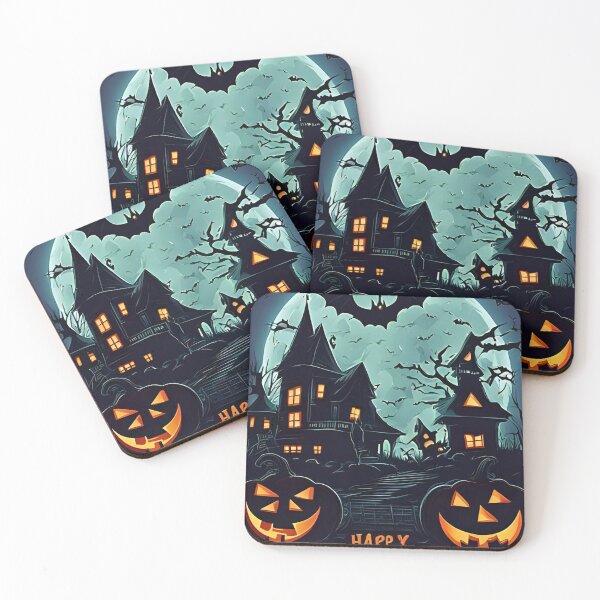Item preview, Happy Halloween” Poster – Spooky Haunted House & Full Moon Art | Perfect for Wall Decor, Dorm Rooms & Seasonal Display | Halloween 2025 designed and sold by SassyArtist9006.