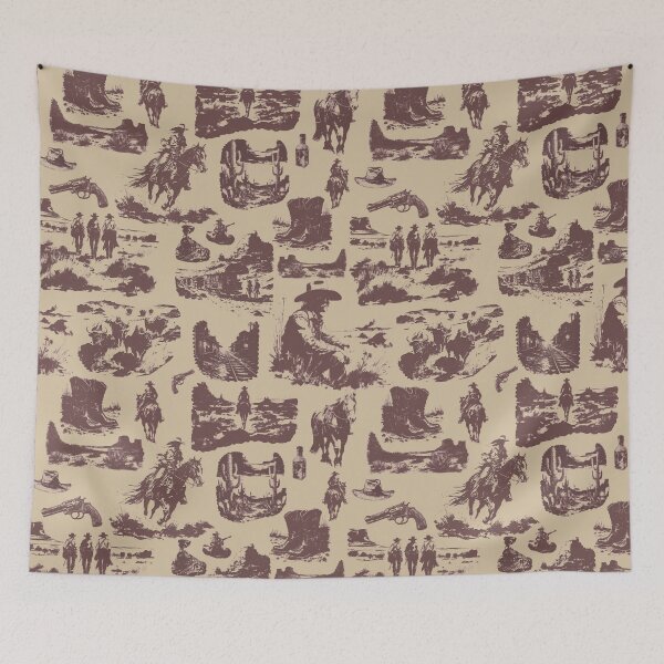 Item preview, Vintage Wild West Illustration Pattern | Vintage Aesthetic designed and sold by UnhingedBird.