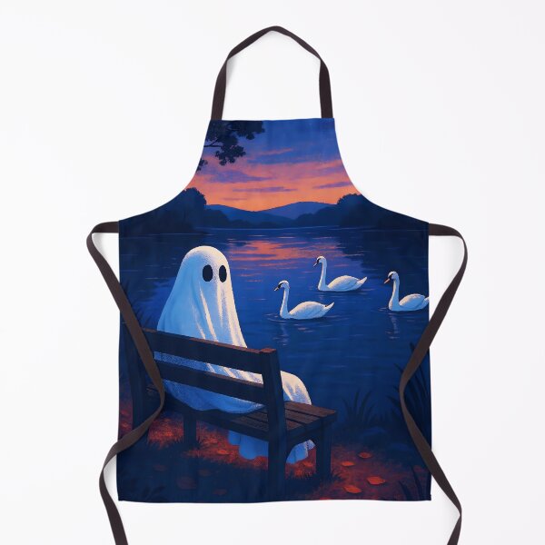 Item preview, Ghost by the Swan Lake – Eerie Sunset Serenity designed and sold by EmeraldeaArt.