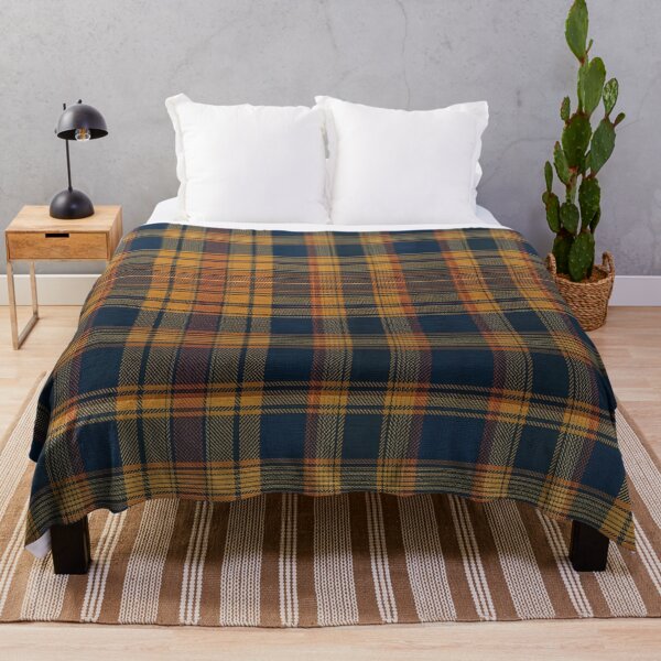 Item preview, Dark Gray and Brown Plaid Pattern Background with Orange and Gray-Blue Accents designed and sold by Cultradesign.