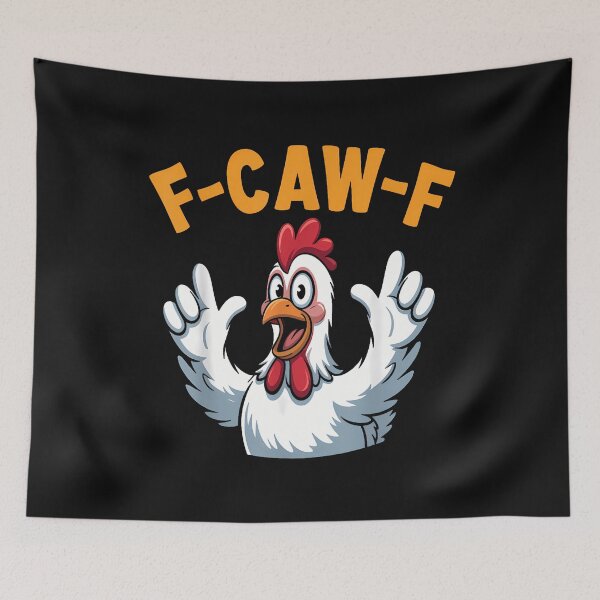 Item preview, F-Caw-F Funny Chicken Humor Sarcastic Retro Apparel  designed and sold by merlinnears.