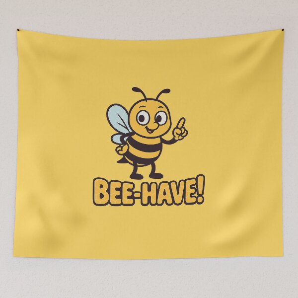 Item preview, Bee-Have! | Cute Cartoon Bee Pun Design designed and sold by Bratak.