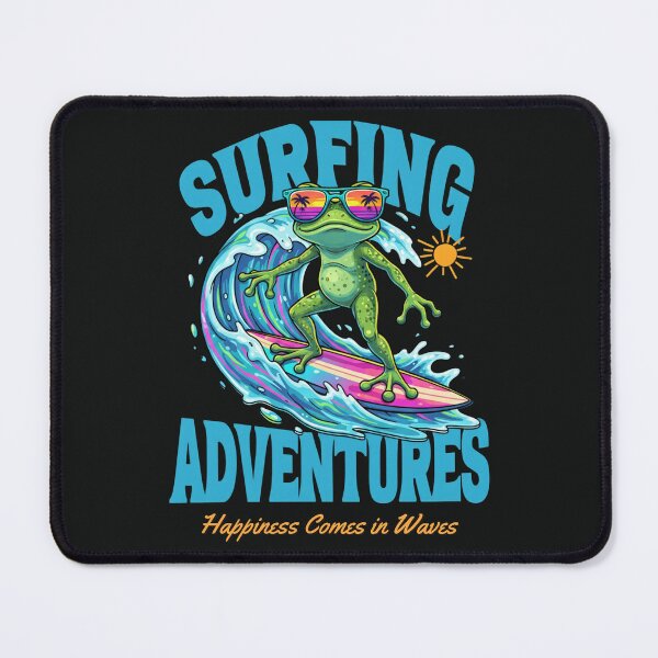 Item preview, Surfing Adventures – Tropical Frog Ride with Sunny Vibes designed and sold by AwesomeBeyondLimits.