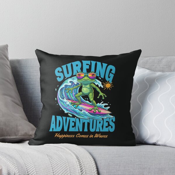 Item preview, Surfing Adventures – Tropical Frog Ride with Sunny Vibes designed and sold by AwesomeBeyondLimits.