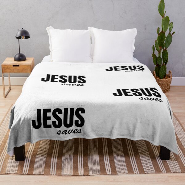 Item preview, Jesus Saves - Christian Bible Verse Inspirational Quote | Faith in God Scripture Art designed and sold by CrossCrafted.