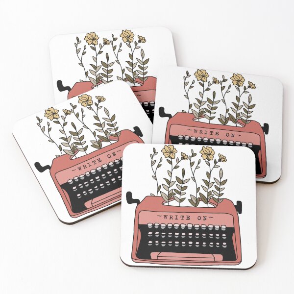 Item preview, Write On - Retro Typewriter with Flowers designed and sold by HuesMeows.