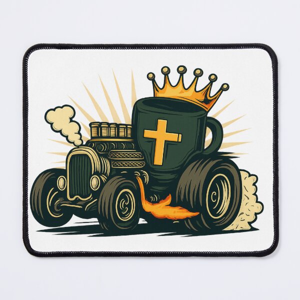 Item preview, Crowned Mug Hot Rod of Divine Speed designed and sold by CoffeeNJesus.