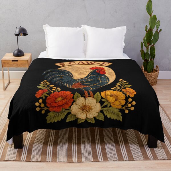 Item preview, F-Caw-F Rooster Chicken Boho Flowers Patchwork Style Vintage designed and sold by merlinnears.
