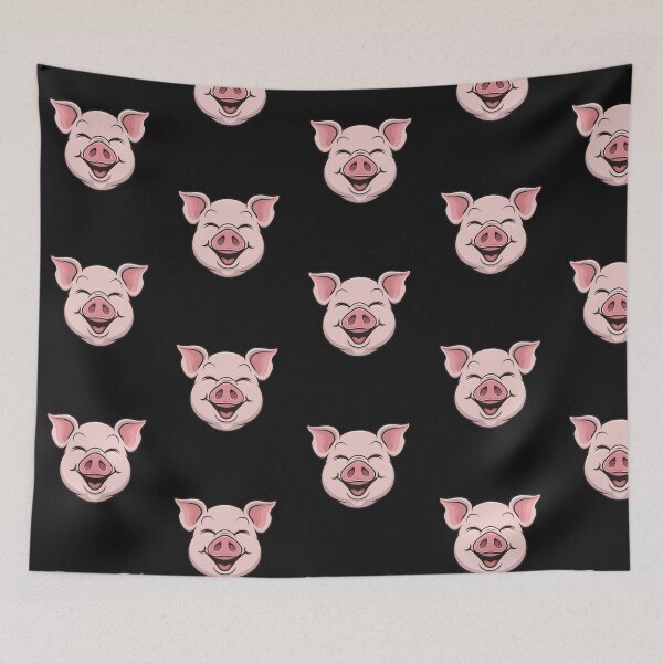 Item preview,  Modern Trendy Cute Smiling Face Pig Pink designed and sold by SOUFIANE1991.