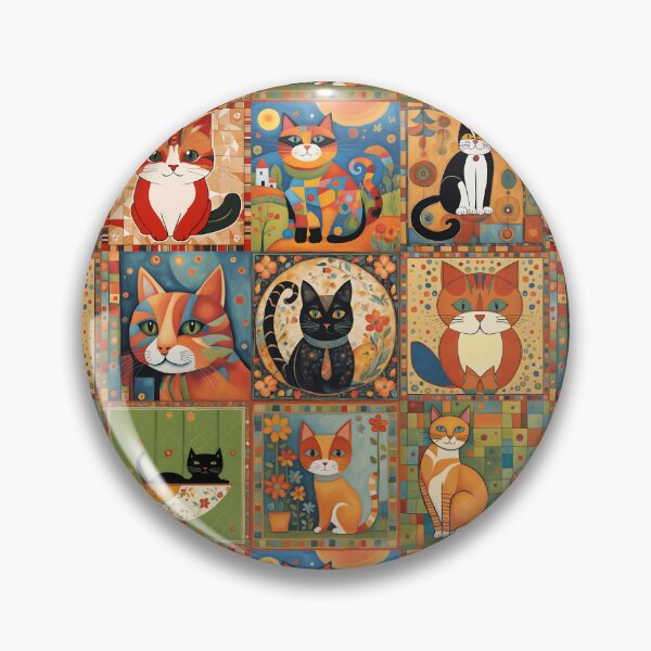 Item preview, Colorful Cat Illustration Pattern | Cat Art | Cat Drawing | Color Art designed and sold by UnhingedBird.