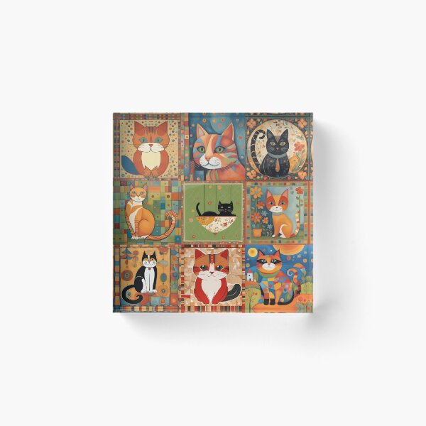 Item preview, Colorful Cat Illustration Pattern | Cat Art | Cat Drawing | Color Art designed and sold by UnhingedBird.