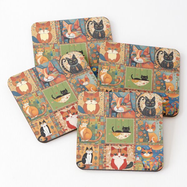 Item preview, Colorful Cat Illustration Pattern | Cat Art | Cat Drawing | Color Art designed and sold by UnhingedBird.