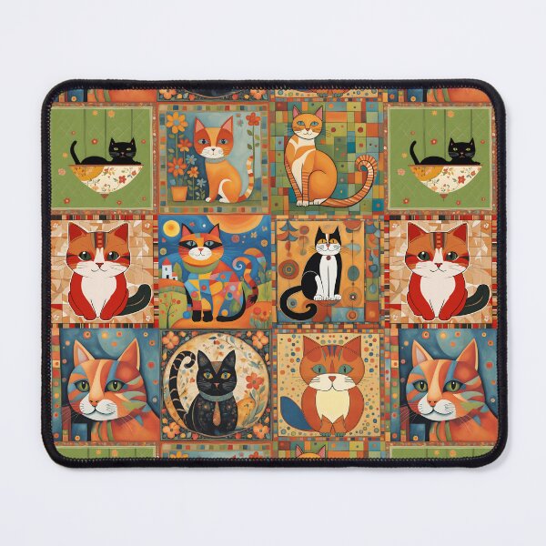 Item preview, Colorful Cat Illustration Pattern | Cat Art | Cat Drawing | Color Art designed and sold by UnhingedBird.