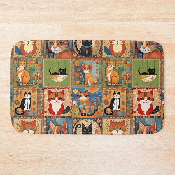 Item preview, Colorful Cat Illustration Pattern | Cat Art | Cat Drawing | Color Art designed and sold by UnhingedBird.