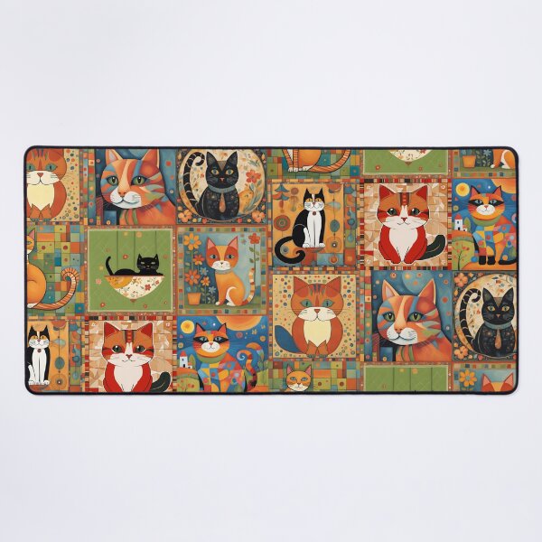 Item preview, Colorful Cat Illustration Pattern | Cat Art | Cat Drawing | Color Art designed and sold by UnhingedBird.