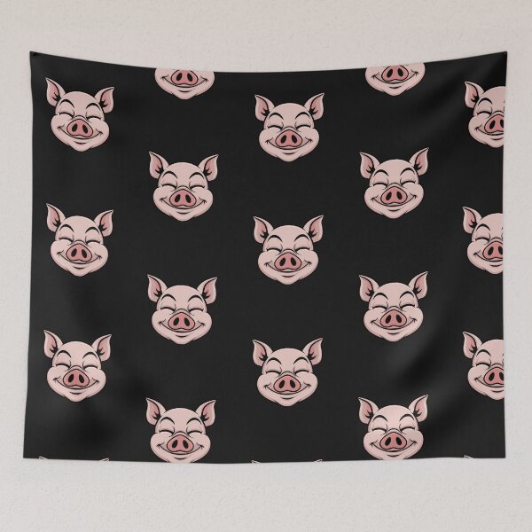 Item preview, Modern Trendy Cute Smiling Face Pig Pink designed and sold by SOUFIANE1991.