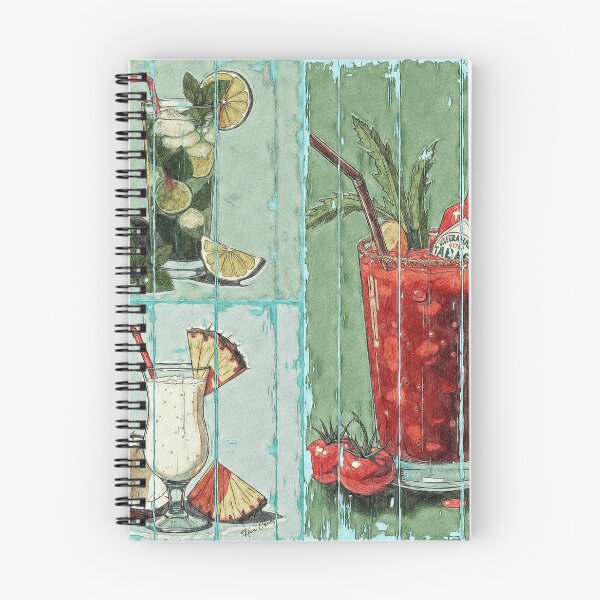 Item preview, Retro Summer Cocktails Collection - Mojito, Pina Colada, Bloody Mary designed and sold by Hen-C-Art.