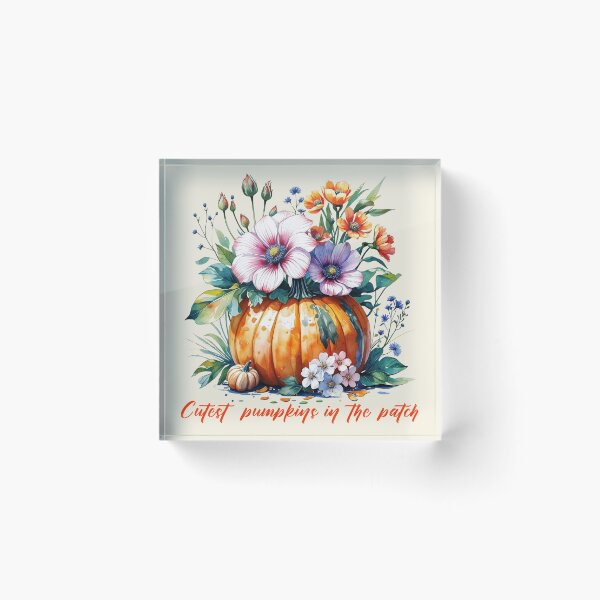 Item preview, Cute Fall Vibe Floral Pumpkin Art for Halloween, Autumn Season and thanksgiving  designed and sold by RSDigitalPrintDesign.