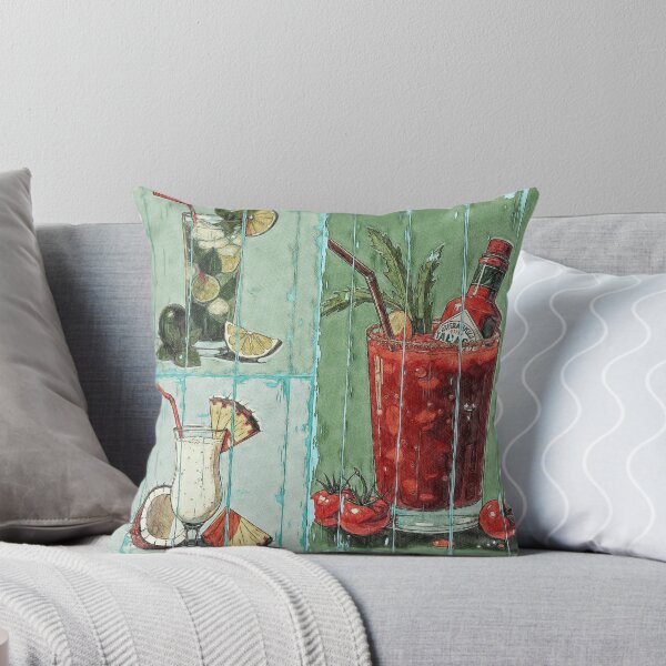 Item preview, Retro Summer Cocktails Collection - Mojito, Pina Colada, Bloody Mary designed and sold by Hen-C-Art.