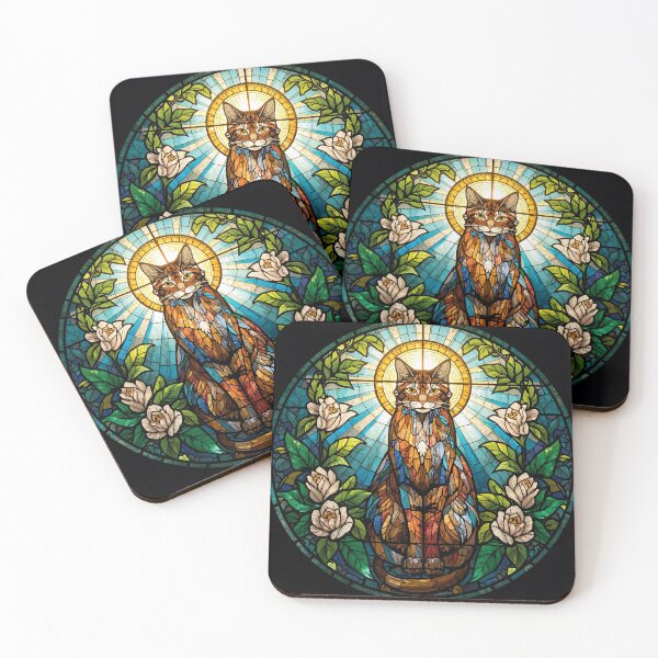 Item preview, Sacred Cat in Stained Glass designed and sold by KiraChie.