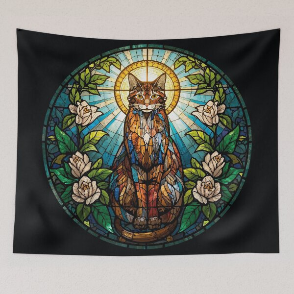 Item preview, Sacred Cat in Stained Glass designed and sold by KiraChie.
