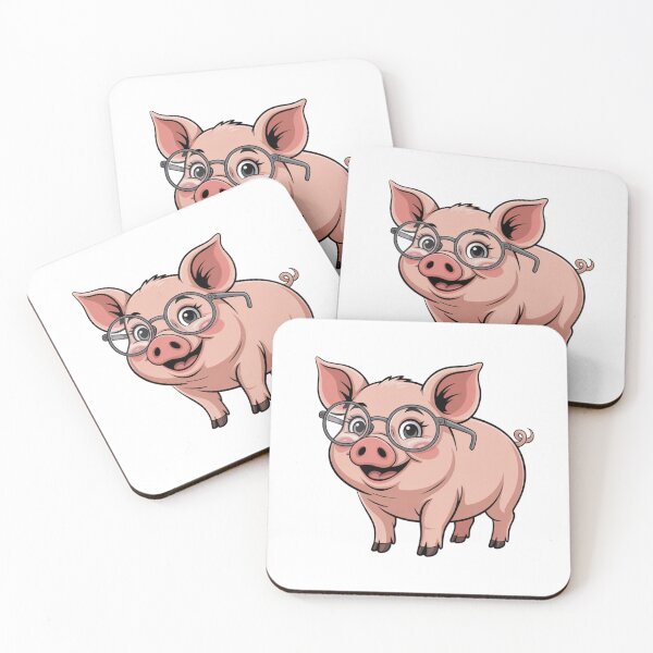 Item preview, Modern Trendy Cute Pink Pig With Glasses  designed and sold by SOUFIANE1991.