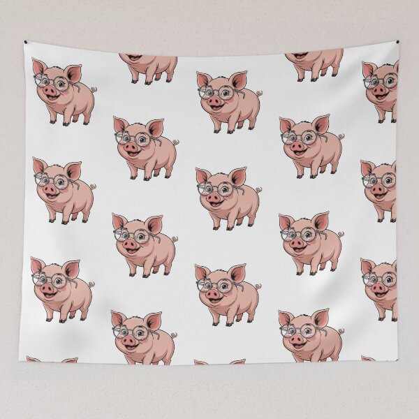 Item preview, Modern Trendy Cute Pink Pig With Glasses  designed and sold by SOUFIANE1991.