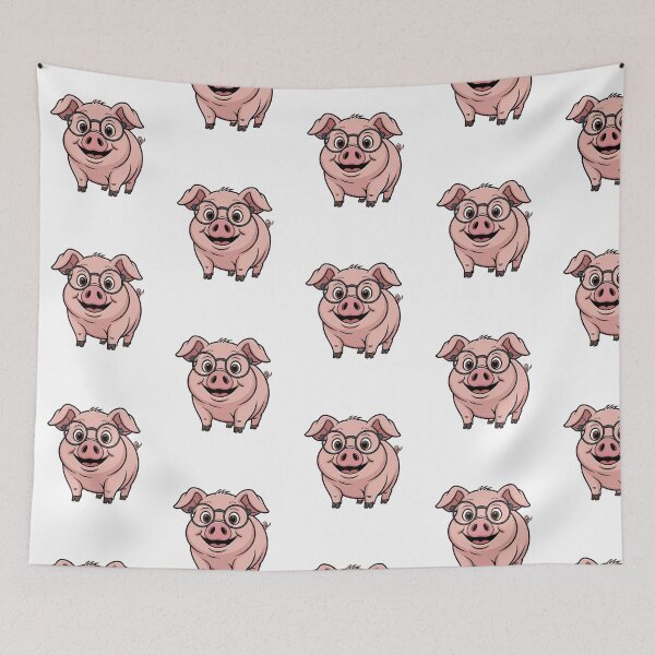 Item preview, Modern Trendy Cute Pink Pig With Glasses  designed and sold by SOUFIANE1991.