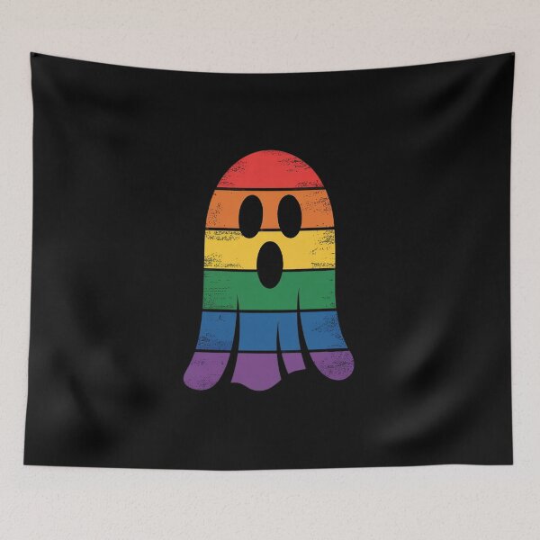 Item preview, Rainbow Ghost LGBT Gay Pride Lesbian Halloween designed and sold by VladoZork.
